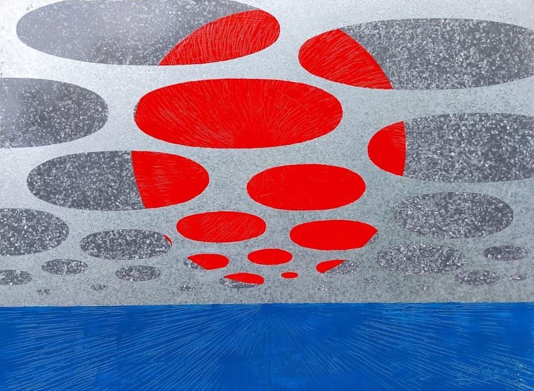 Landscape with a red clump