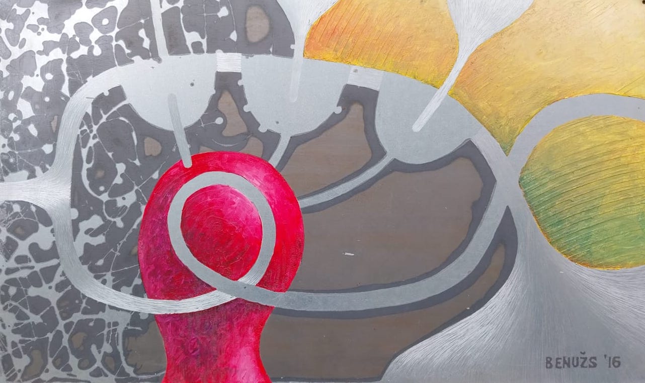 A sniper sits in a stick, a brass horn in his hand