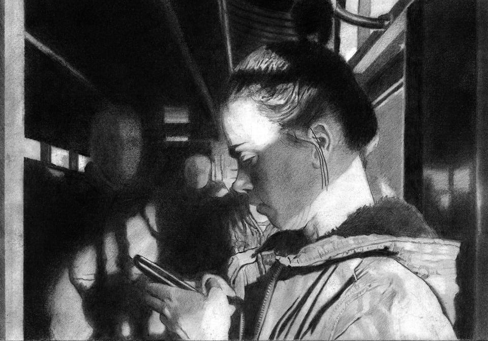 A young woman reads a letter