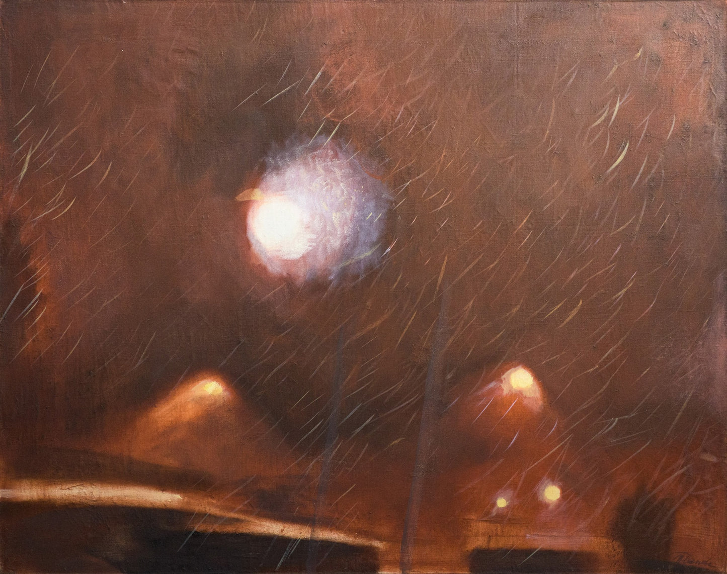 Through the window of the minibus