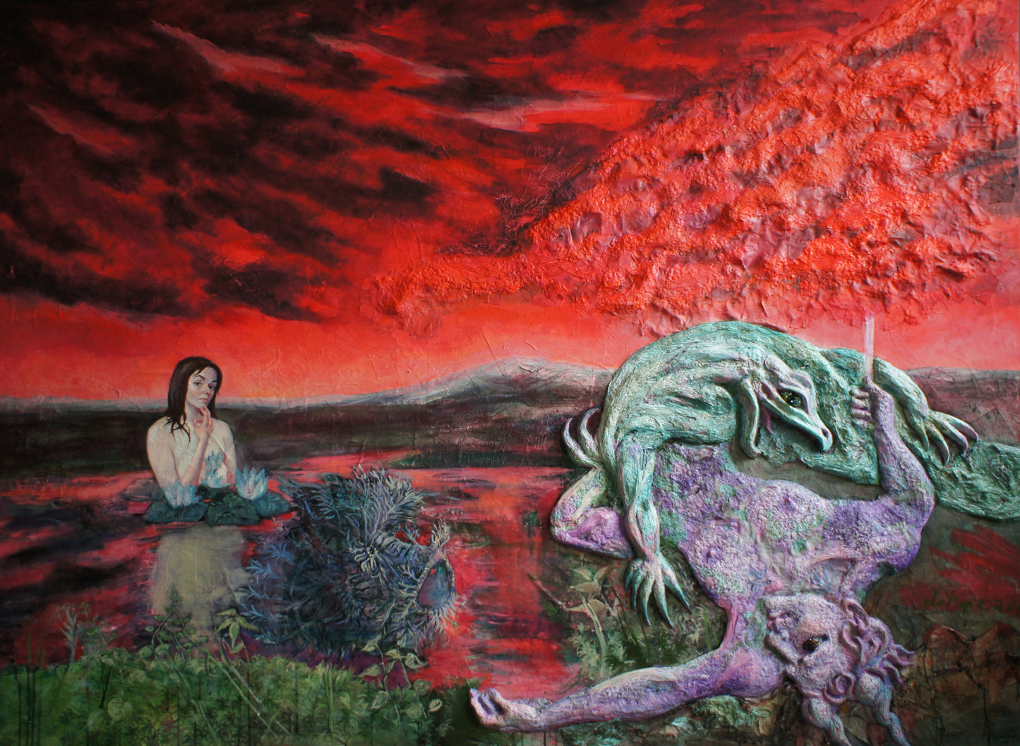 Indifference. Self-portrait with a fallen warrior