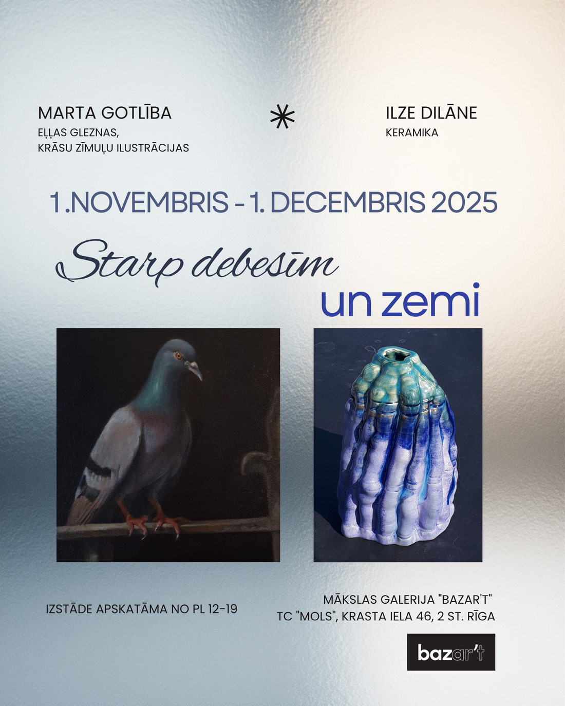 Works from Marta Gotliba and Ilze Dilane exhibition "Between heaven and earth".