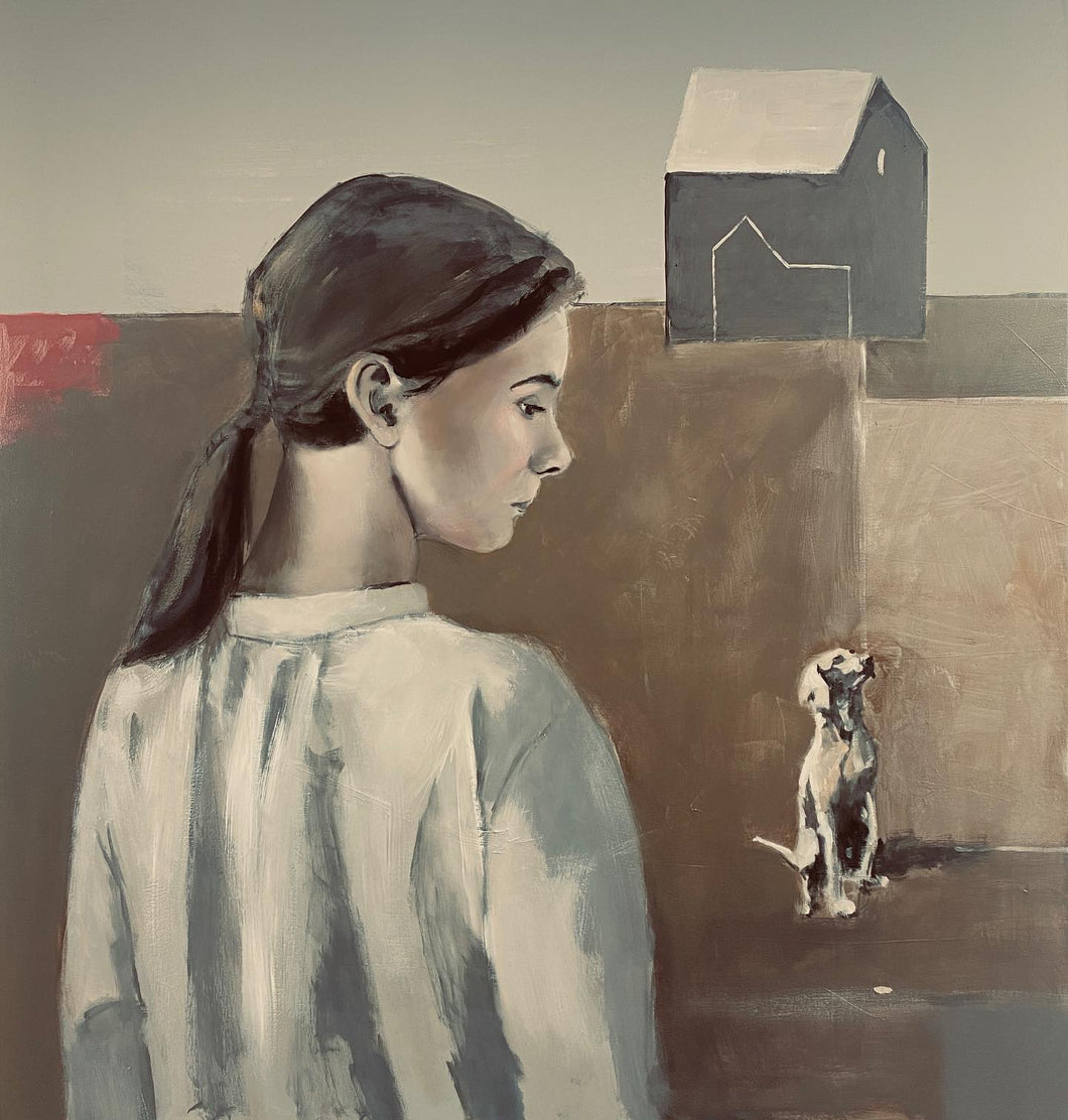 A girl with a dog