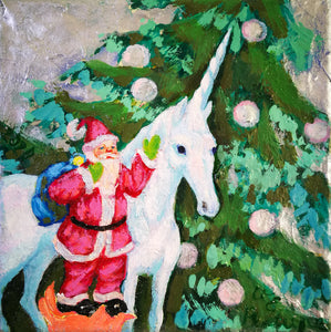 Santa with a unicorn