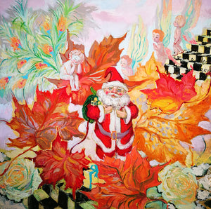 Santa in maple leaves