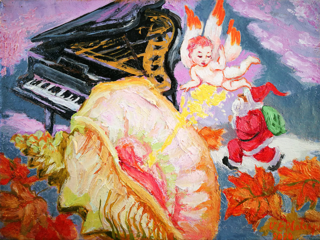 Santa and piano