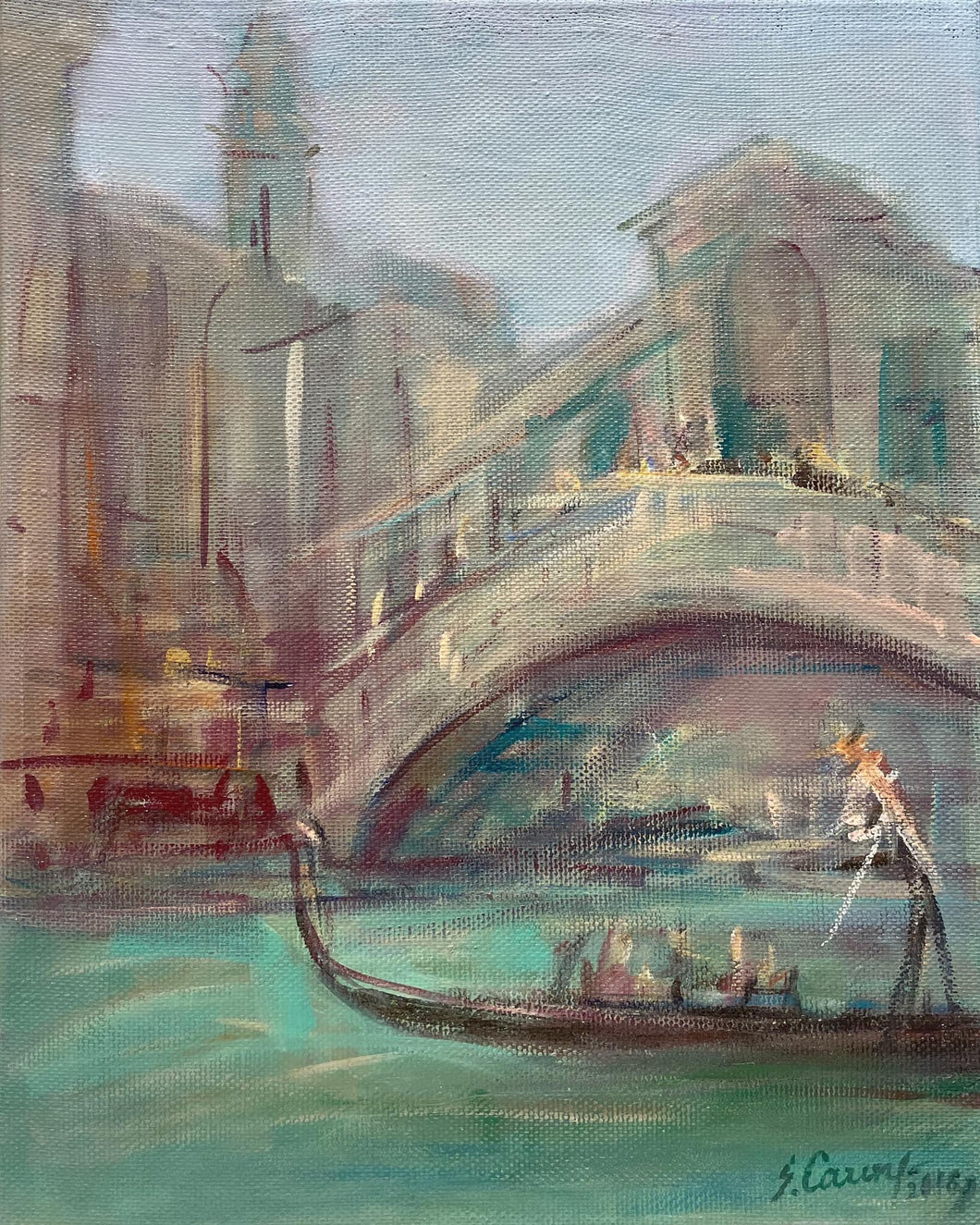 Venice in the morning at the Rialto Bridge