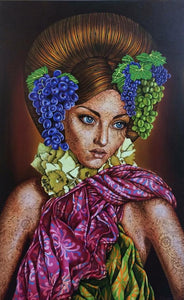 Portrait with grapes