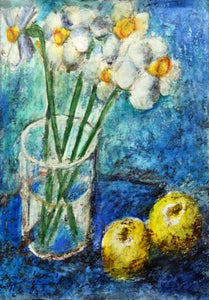 Daffodils and apples